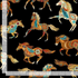 Southwestern horse fabric with tribal patterned horses on black background by Timeless Treasures