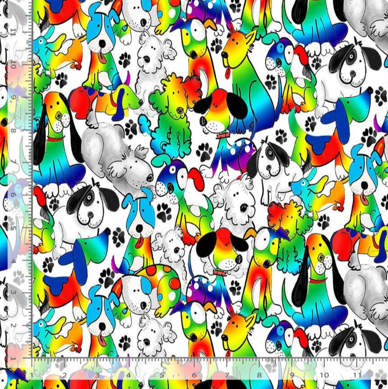 Dogs Rule - Puparazzi - Rainbow Dogs Yardage