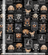 Dog-themed quilts, pet accessories, and gifts made with Dog Mugshots fabric by Gail Cadden for Timeless Treasures