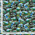 Realistic garbage trucks and sanitation vehicles collage fabric on black background