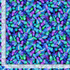 Packed blue, teal, turquoise, and purple butterflies layered across a vibrant cotton fabric background