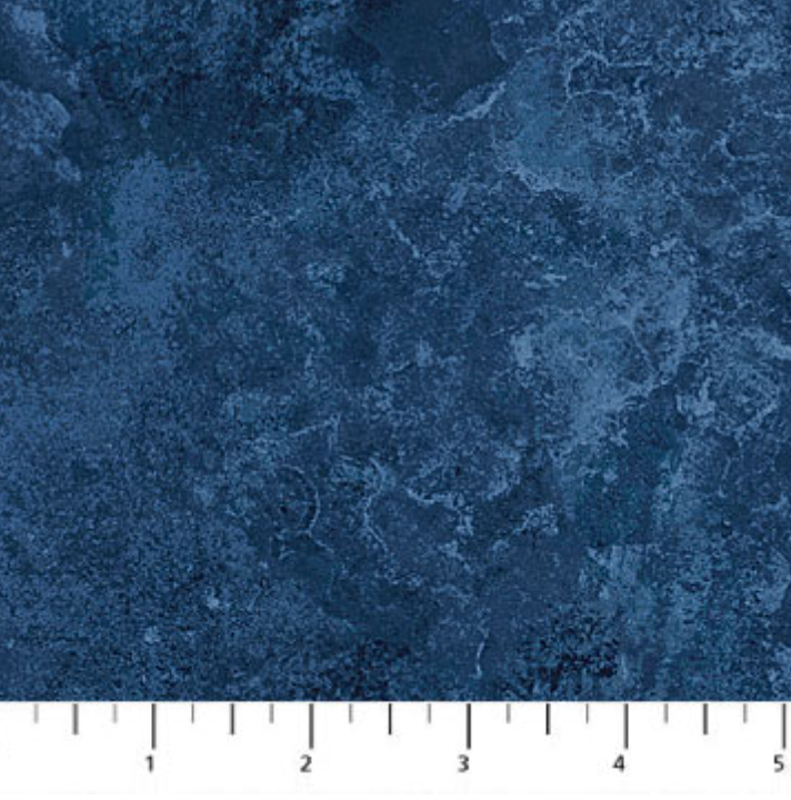 America 250 Stonehenge Basics Navy quilting cotton fabric featuring a rich navy blue marbled texture by Linda Ludovico for Northcott Fabrics.