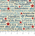 America 250 Stonehenge Words Beige Multi fabric featuring patriotic phrases, founding fathers' names, red stars, and Americana typography by Linda Ludovico for Northcott Fabrics.