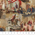 America 250 Independence Beige Multi fabric featuring Declaration of Independence scenes, Founding Fathers, colonial architecture, and patriotic American imagery.