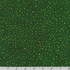 Holiday Flourish Forest Glen evergreen green fabric featuring scattered metallic gold dots on a rich holiday green background.