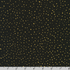 Holiday Flourish Forest Glen black fabric featuring scattered metallic gold dots on a rich shadow background.