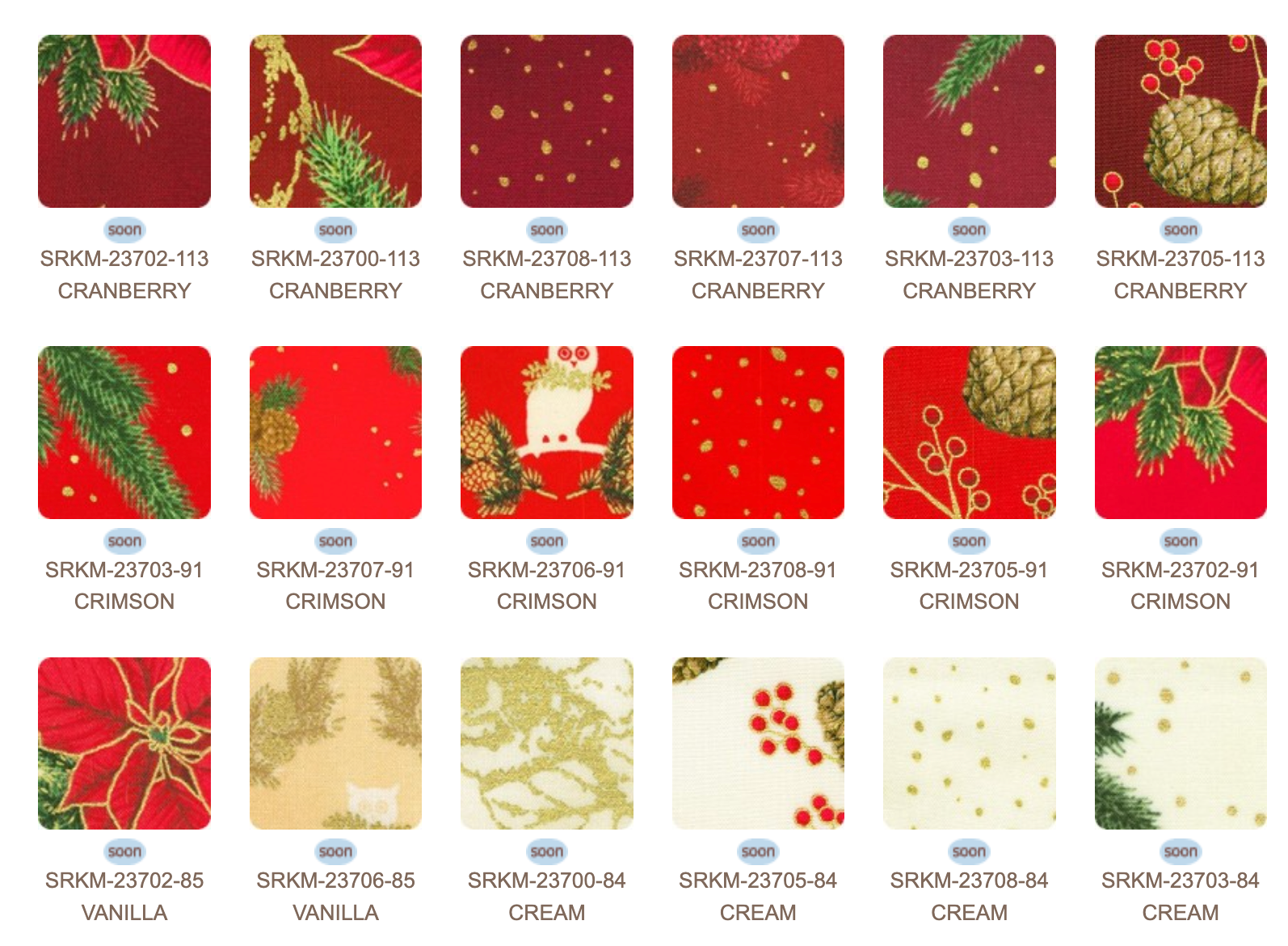 Holiday Flourish Forest Glen Ten Squares precut bundle featuring Christmas fabrics with poinsettias, woodland animals, pinecones, ornaments, evergreens, and metallic gold accents.