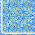 Blue and aqua metallic cotton fabric featuring abstract mosaic textures and scattered gold accents from the Escapade Collection by Timeless Treasures.