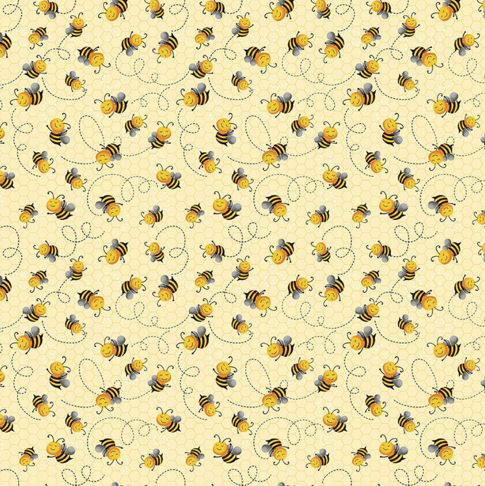Home is Where My Honey is - Cute Flying Bee Yardage
