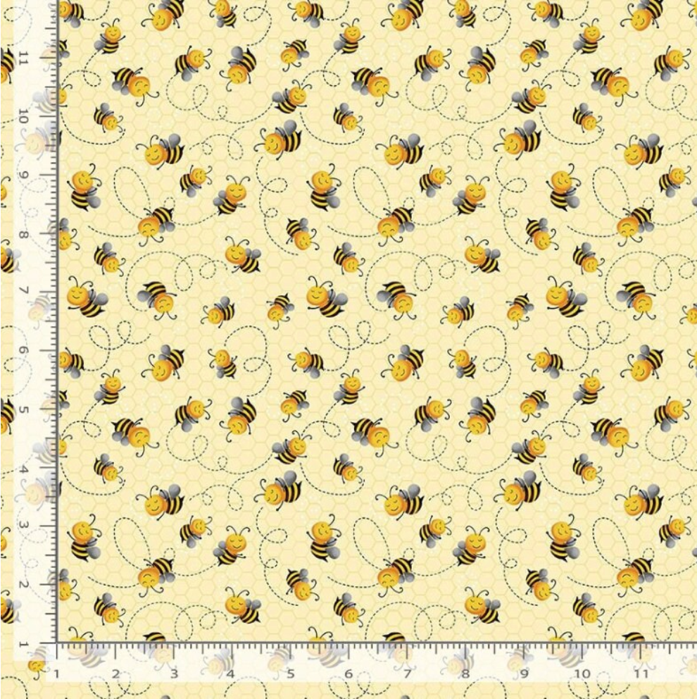 Home is Where My Honey is - Cute Flying Bee Yardage