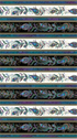 Peacock Flourish - Feather Flourish Stripe Black White Yardage