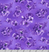 Purple floral cotton fabric featuring tonal pansies and blossoms in lavender and violet shades by Debbie Beaves for Robert Kaufman.