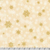 Ivory cotton fabric featuring elegant gold metallic and white snowflakes from Winter's Grandeur 8 by Liza Bea Studio for Robert Kaufman Fabrics, perfect for Christmas quilting and holiday décor projects.