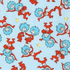 The Cat in the Hat Celebration cotton fabric by Dr. Seuss Enterprises for Robert Kaufman featuring Thing 1 and Thing 2 characters scattered across a light blue background with yellow stars.