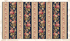 Bricolage Navy Border Stripe fabric by Kaye England for Wilmington Prints featuring elegant floral garlands and decorative border stripes in pink, burgundy, cream, and green on a rich navy background.