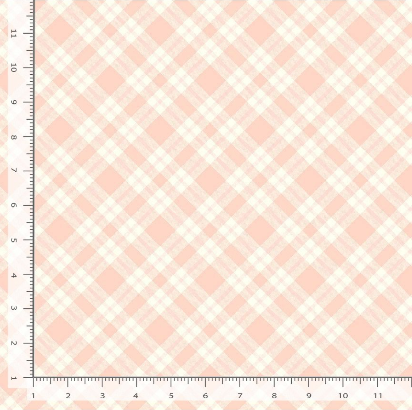 Til The Cows Come Home Bias Plaid fabric by Timeless Treasures featuring a soft blush pink and cream diagonal plaid pattern on premium quilting cotton.