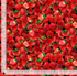 Fresh Fruit Packed Strawberries fabric by Timeless Treasures featuring realistic ripe red strawberries with green leaves on a black background in a vibrant digital print cotton fabric.
