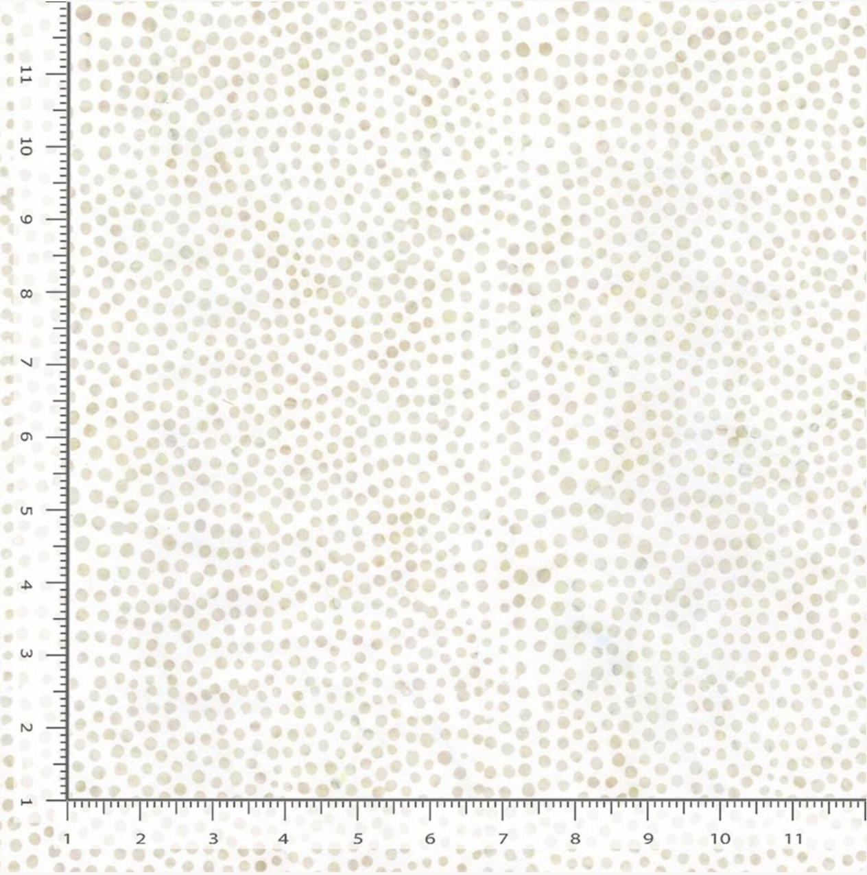 Ivory and cream batik fabric featuring densely packed wavy dot patterns from the Tonga Batik collection by Timeless Treasures.