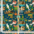 Digital cotton fabric featuring playful cats relaxing on cat trees, hammocks, scratching posts, and perches with tropical plants on a navy background by Rosie Dore for Timeless Treasures.