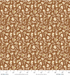 Summer Folk Little Florets Earth cotton fabric by Lissie Teehee for Cotton + Steel featuring delicate cream wildflowers on a warm brown background.