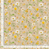 Timeless Treasures You Are My Sunshine cotton fabric featuring tossed white daisies, yellow wildflowers, bees, and botanical sprigs on a tan background.