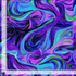 Evening Glow Butterfly Swirls metallic cotton fabric by Chong-A Hwang featuring abstract purple, blue, teal, and green swirls with shimmering metallic gold accents.