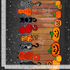Feline Spooky Cats on Fence cotton fabric by Timeless Treasures featuring colorful Halloween cats, pumpkins, spider webs, and a rustic wooden fence.