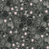 Premium Japanese cotton lawn fabric featuring delicate white floral line art with blush pink flower centers on a black background by Sevenberry for Robert Kaufman.