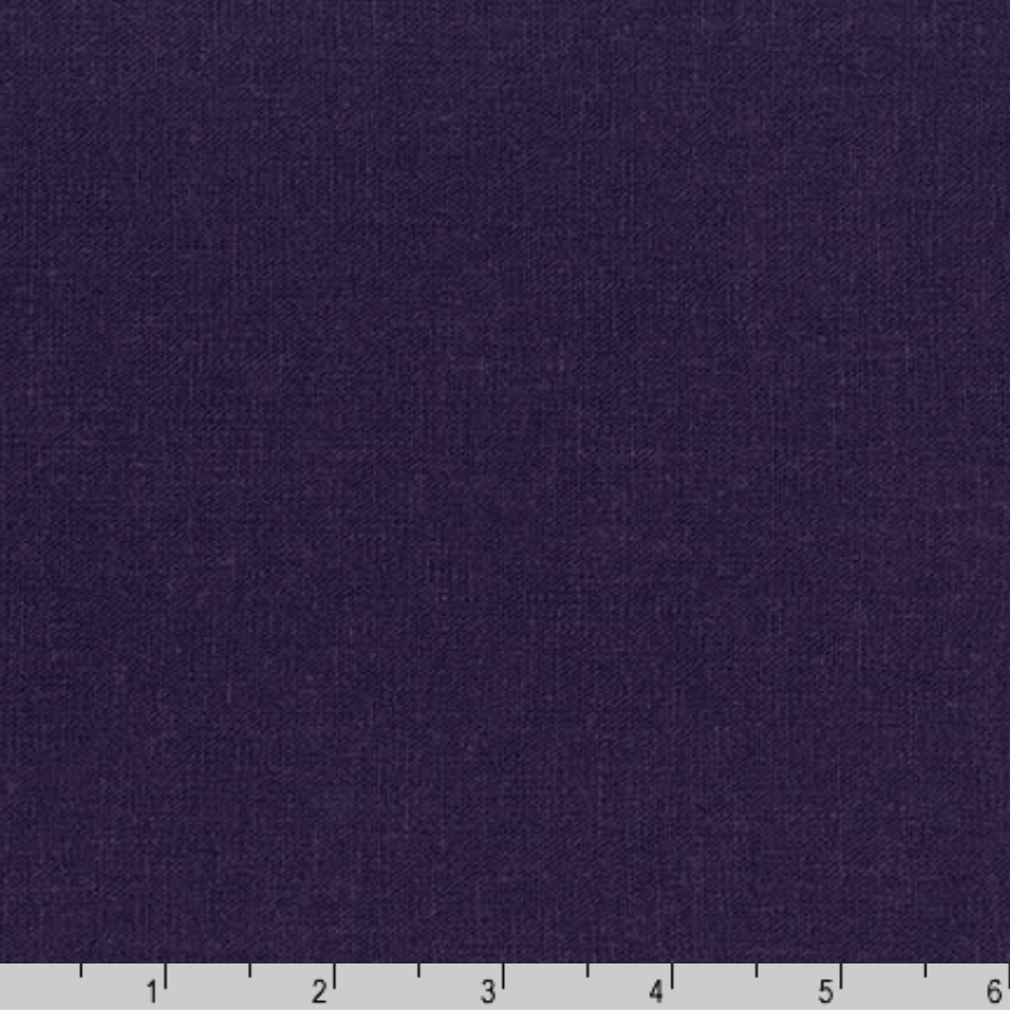 Brussels Washer Dark Purple fabric by Robert Kaufman featuring a rich solid dark purple linen-rayon blend made from 55% linen and 45% rayon, 51 to 52 inches wide, ideal for apparel, quilting, bags, home décor, and sewing projects.
