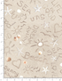 Water's Edge Writing On Sand fabric featuring seashells starfish and beach messages on sandy background
