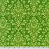 Green damask leaf scroll pattern on basil green cotton flannel fabric from the Flowerhouse Collection by Debbie Beaves for Robert Kaufman.