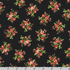 Black cotton flannel featuring scattered pink floral posies from the Bouquet of Roses Flowerhouse Collection by Debbie Beaves for Robert Kaufman.