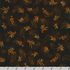 Golden Feathers Feather Toss Mahogany Metallic quilting cotton fabric by Studio RK for Robert Kaufman featuring shimmering gold feather motifs on a rich mahogany brown background.