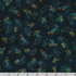 Golden Feathers Feather Toss Navy Metallic quilting cotton fabric by Studio RK for Robert Kaufman featuring shimmering metallic feather motifs in teal, gold, and copper on a deep navy background.