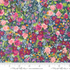 Soulstice Rayon Garden Navy fabric featuring a colorful watercolor wildflower meadow with pink, burgundy, lavender, blue, and yellow blooms on a navy background by Create Joy Project for Moda Fabrics.