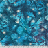 Artisan Batiks Evergreen Ice Sparkle Frosted Pinecones Water premium cotton batik featuring pinecones, evergreen needles, and metallic silver snowflakes in shades of water blue, teal, navy, and icy aqua by Lunn Studios for Robert Kaufman.