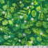 Artisan Batiks Evergreen Ice Sparkle Frosted Pinecones Spruce batik fabric featuring green pinecones and evergreen branches with silver metallic snowflakes on a rich spruce green hand-dyed background.