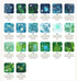 Invoice for 1/2 yard cuts of Artisan Batiks Evergreen Ice Sparkle Batiks - 20 fabrics