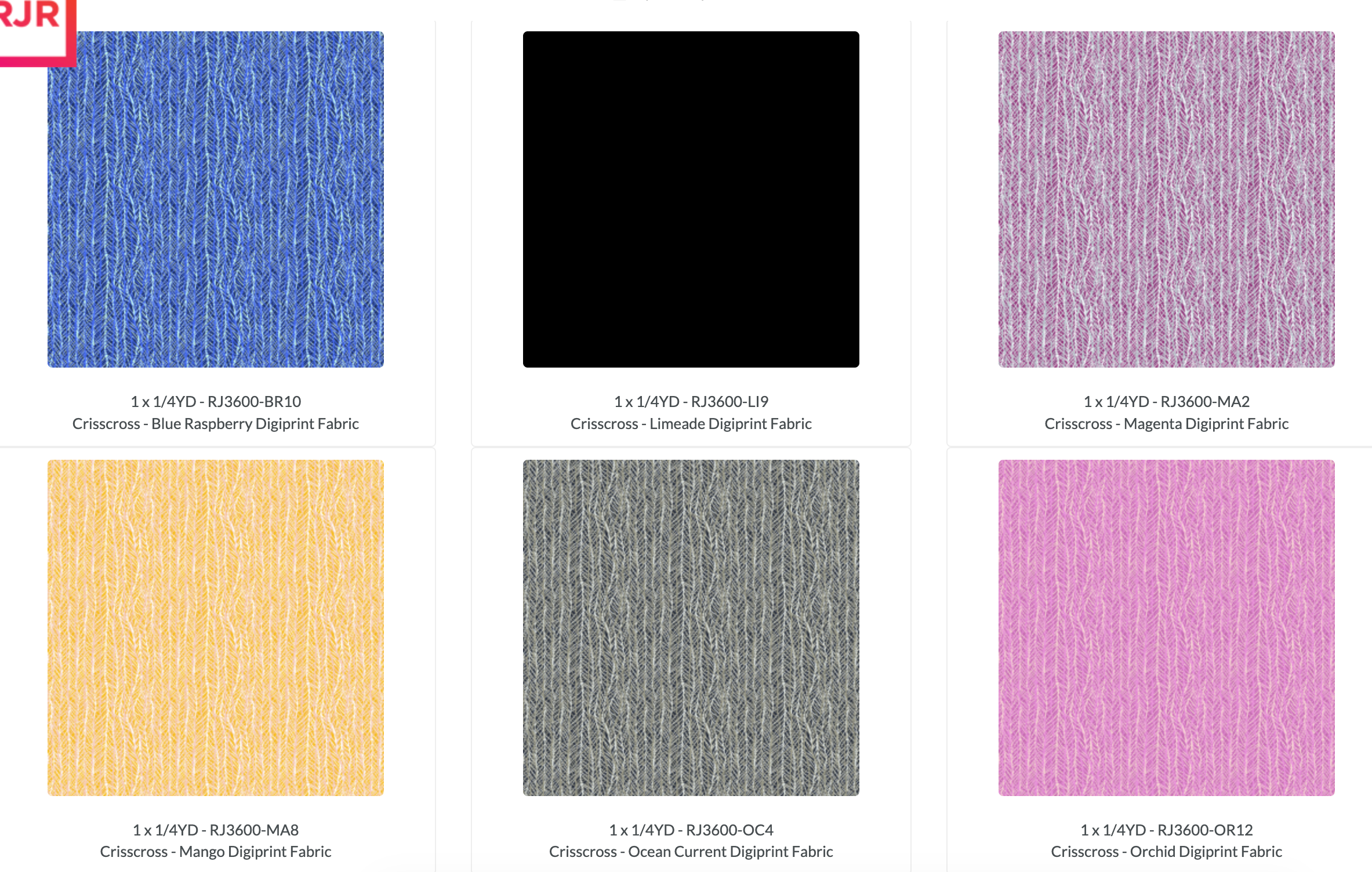 Crisscross Fat Quarter Bundle by RJR Studio for RJR Fabrics featuring premium quilting cotton fat quarters with digitally printed woven texture designs in vibrant shades of blue, purple, pink, orange, yellow, green, gray, and neutral tones.