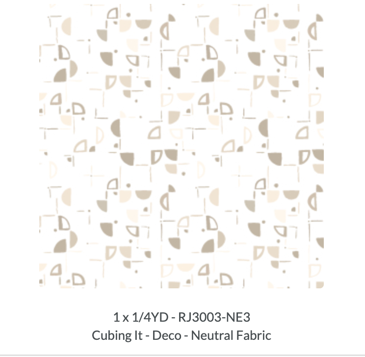 Cubing It Fat Quarter Bundle by RJR Studio for RJR Fabrics featuring premium quilting cotton fat quarters with modern geometric, abstract, stained glass, maze, splatter, and contemporary graphic designs in bright, pastel, neutral, and black colorways.