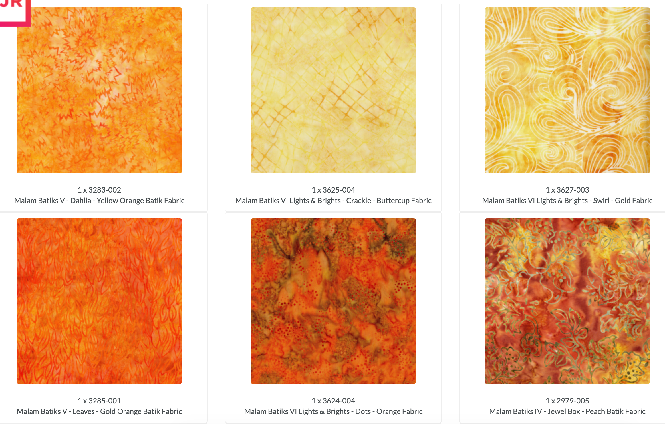 Best of Malam Batiks Sunrise Jelly Roll by Jinny Beyer for RJR Fabrics featuring premium 2.5-inch batik fabric strips in coordinated shades of orange, yellow, cream, green, and soft pastel batiks for quilting and sewing.