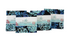 Blossom Batiks Splash Batik Charm Pack by Flaurie & Finch for RJR Fabrics featuring 42 premium 5-inch cotton batik squares in coordinated shades of navy, turquoise, aqua, teal, lavender, and purple for quilting and sewing projects.