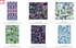 Fiorella Digiprint 10-inch layer cake by RJR Studio featuring 42 colorful floral and abstract cotton fabric squares.
