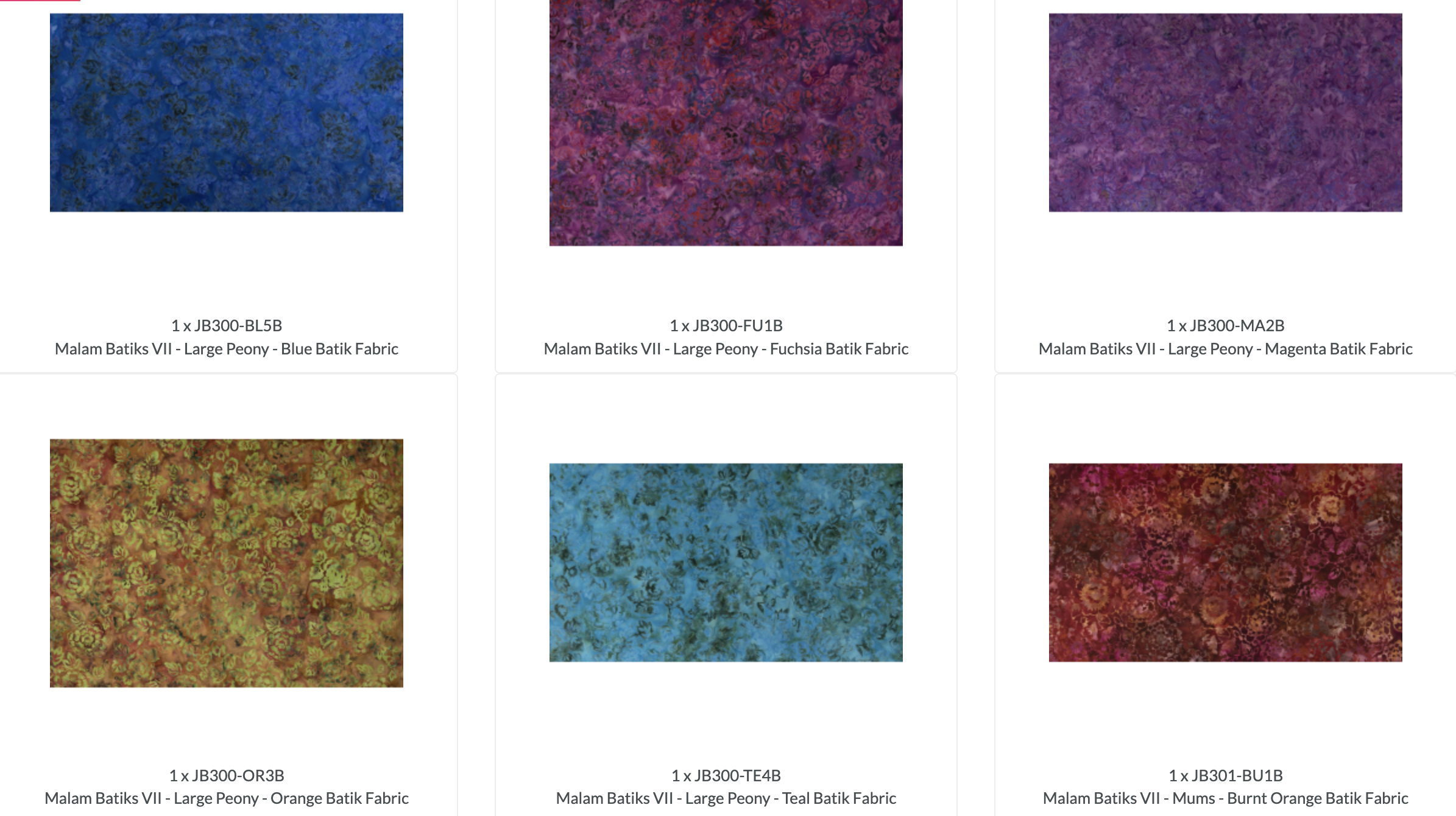 Malam Batiks VII 5x5 Charm Pack by Jinny Beyer for RJR Fabrics featuring 42 premium hand-dyed batik quilting cotton squares in rich jewel tones including blue, teal, green, gold, orange, ruby, purple, and black with floral and textured batik designs.