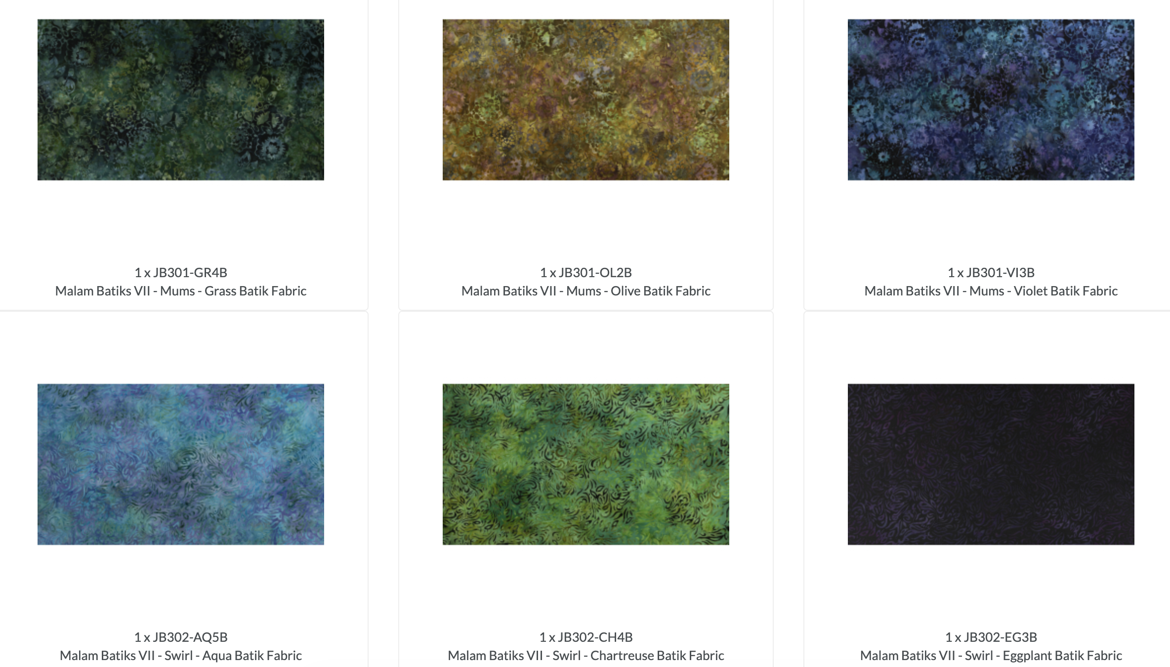 Malam Batiks VII 5x5 Charm Pack by Jinny Beyer for RJR Fabrics featuring 42 premium hand-dyed batik quilting cotton squares in rich jewel tones including blue, teal, green, gold, orange, ruby, purple, and black with floral and textured batik designs.