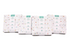 Miniature Minis 5x5 Charm Pack by RJR Studio for RJR Fabrics featuring 42 premium cotton 5-inch squares with coordinating miniature prints including flower bursts, dots, geometric links, springs, and colorful modern blenders on fresh white backgrounds.