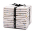 Miniature Minis Fat Quarter Bundle by RJR Studio for RJR Fabrics featuring 11 coordinating premium cotton fat quarters with modern miniature prints including links, flower bursts, springs, confetti dots, and geometric shapes on crisp white backgrounds with colorful accents.