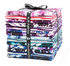 Ink Rose Fat Quarter Bundle by RJR Studio featuring 14 coordinating premium quilting cotton fabrics with watercolor roses, daisies, floral prints, and coordinating stripes in purple, blue, teal, and coral tones.
