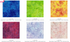 Malam Batiks VI Lights & Brights Patty Cake by Jinny Beyer for RJR Fabrics featuring 42 premium 10-inch hand-dyed batik fabric squares from the complete collection in vibrant blue, green, yellow, orange, pink, purple, and white tones for quilting and sewing.