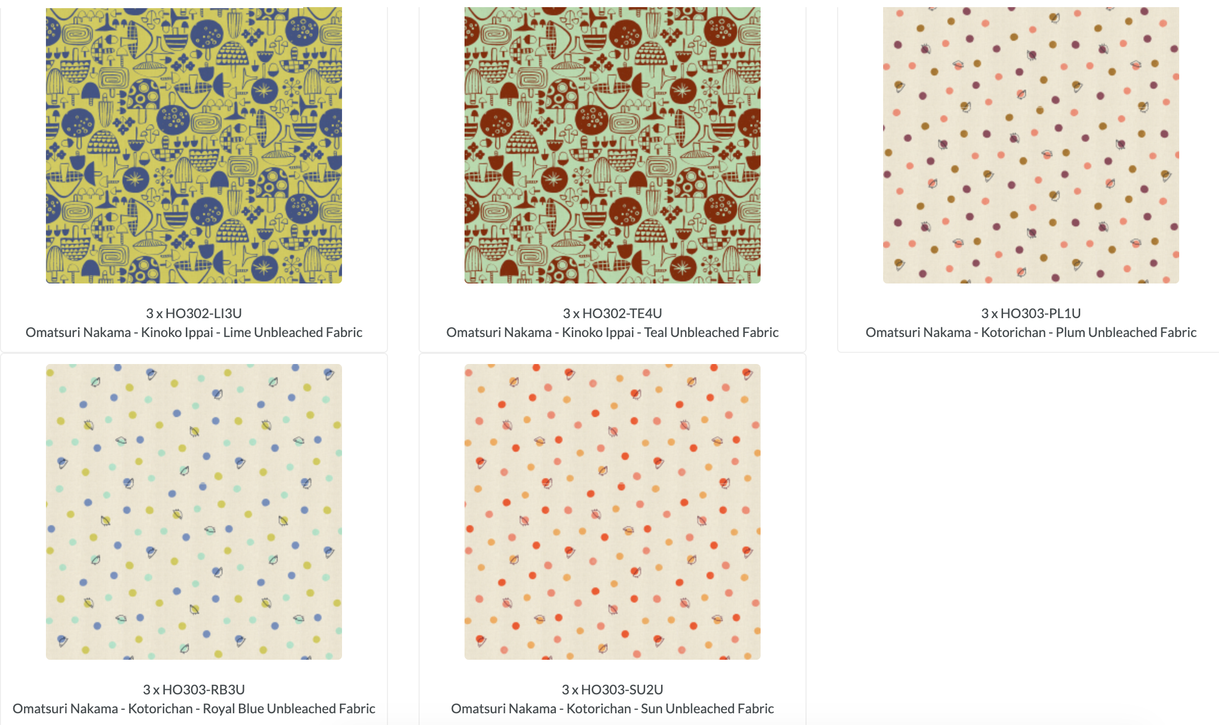 Omatsuri Nakama 5x5 charm pack by Hitomi Osumi for Cotton + Steel Fabrics with 42 Japanese-inspired precut cotton squares